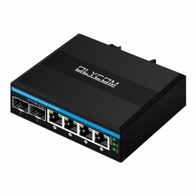 Промышленный 2.5G PoE Fiber Switch 4 порта PoE+ с 2 SFP 10G Uplink DIN Rail