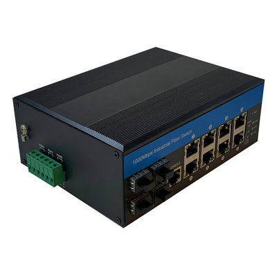 8 Порт Промышленный управляемый PoE Switch 2.5G Fiber Din Rail 240W Поддержка управления PoE