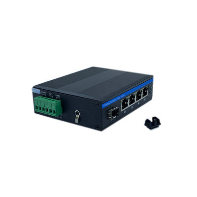 Промышленный коммутатор POE с 1 портом SFP и 4 портами RJ45 для установки DIN Rail