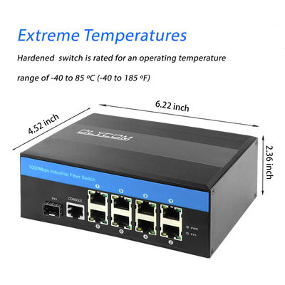 Промышленный переключатель 12VDC 8 порта, IM-FS180GW Степень защиты Din Rail Ethernet Switch