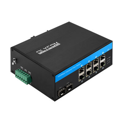10 портов Гигабитный коммутатор промышленной сети SFP Fiber Uplink Din Rail Неуправляемый