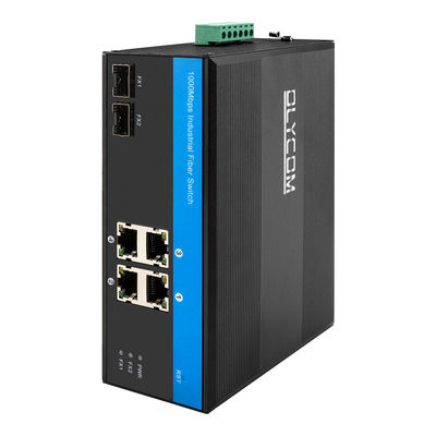 OEM Din Mount Ethernet Industrial Network Switch Two 1000M Fiber Port Промышленный коммутатор из волокна