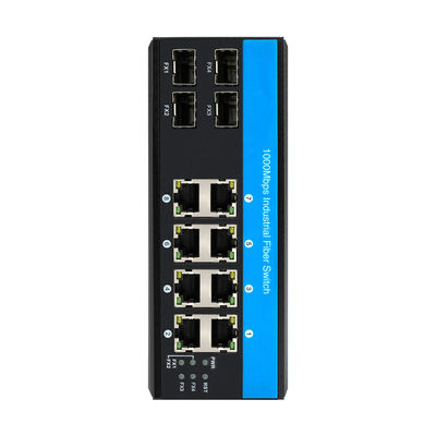 Водонепроницаемый 8-портный сетевой коммутатор Гигабитный прочный Ethernet-коммутатор с 4-мя волокнистыми портами