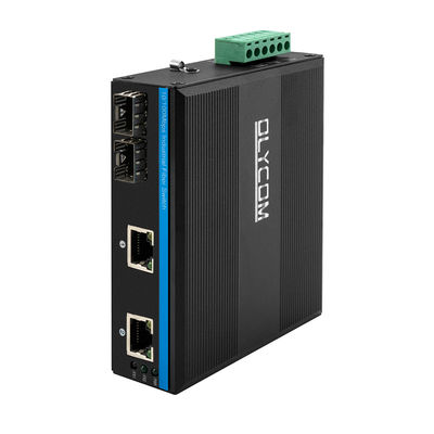 CE 10/100Mbps Промышленный сетевой переключатель 2 SFP порта и 2 Ethernet порта не управляемый