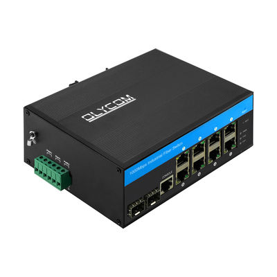 FCC Standards 8 Port Industrial Managed Ethernet Switch With 2 SFP Fiber Ports