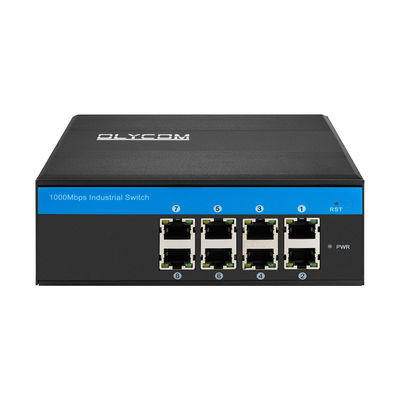 8 портов E-Mark Зажженный PoE переключатель 240W Гигабитный Ethernet DC48V Неуправляемая Дина Рельс