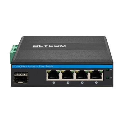 Промышленный коммутатор POE с 1 портом SFP и 4 портами RJ45 для установки DIN Rail