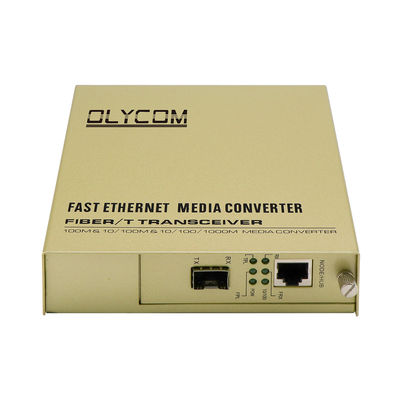 Конвертер средств массовой информации волокна SFP одиночный, входной сигнал 50HZ AC конвертера средств массовой информации сетей перехода
