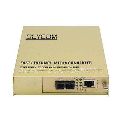 10/100Mbps Волоконно-оптический Ethernet Неуправляемый преобразователь СМИ Двухволоконный 220V AC вход
