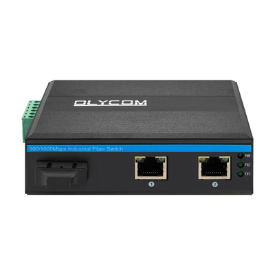 POE SC Connector Dual Fiber Industrial Switch Hub с 2 портами сетевого коммутатора RJ45