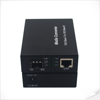 1000M 2.5G 5G 10G RJ45 SFP+ Преобразователь медиа 12VDC Скорость автоматического обнаружения Неуправляемая