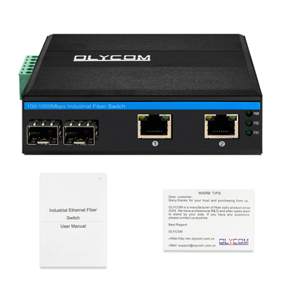 Неуправляемые 4 порта Гигабитный Ethernet переключатель Закаленный корпус SFP слоты IP40 DC24V