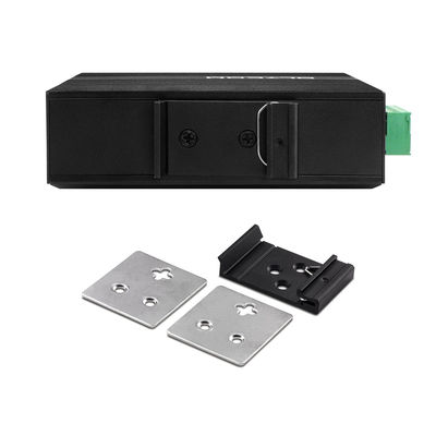 Миниатюрный 5-портовый гигабитный промышленный волоконно-оптический SFP коммутатор, неуправляемый, для DIN-рейки, DC12В